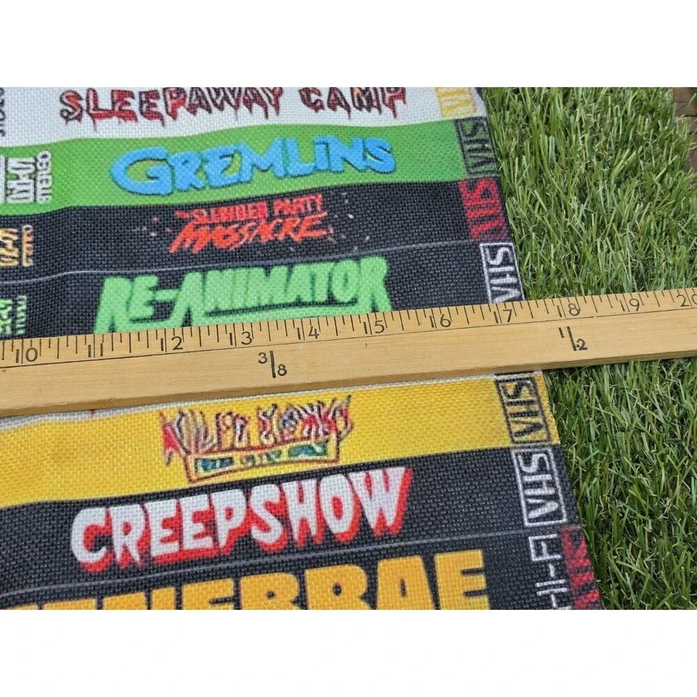 Retro Horror Movie VHS Square Pillow Cover 17.5